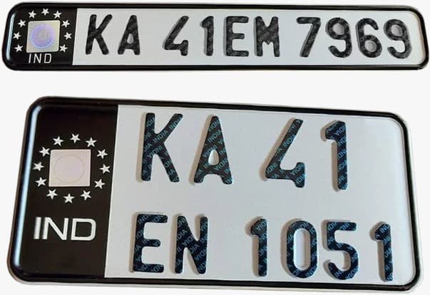 Bike IND Number Plate (black)