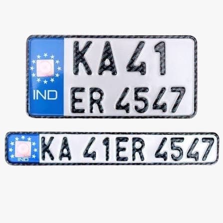 Bike IND Number Plate (white)