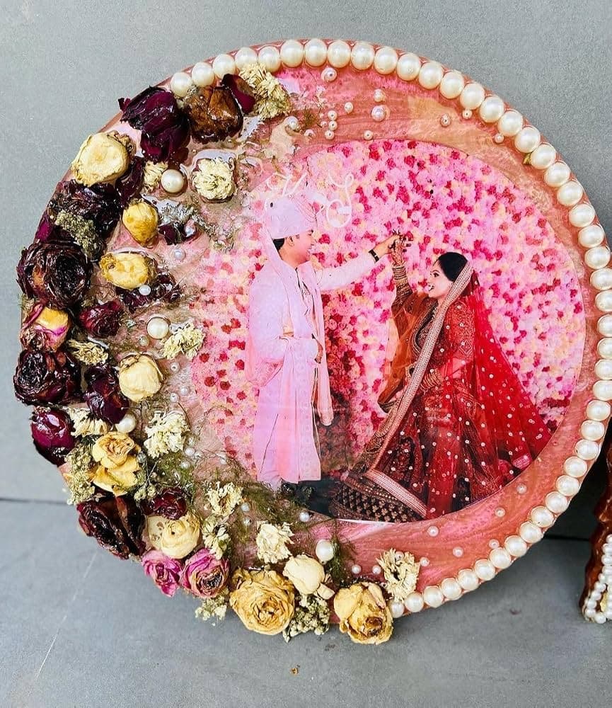 Customized Wedding Varamala Preservation Resin Frame Size: 12 ร 18 Inches