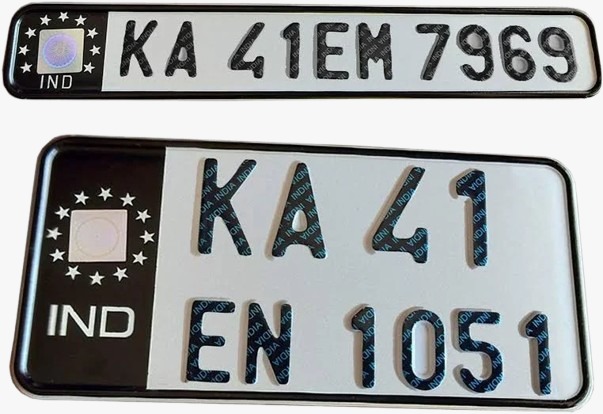 Bike IND Number Plate (black)
